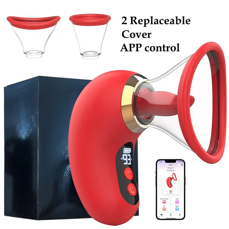 Controllo app Ventosa Leccata di lingua Vibratore Capezzoli Stimolatore del clitoride Masturbatore Orgasmo femminile Vagina Giocattolo del sesso per le donne — image 8