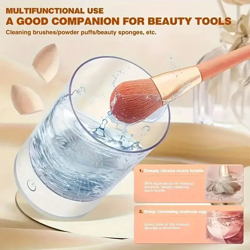USB napájený čistič a vysoušeč štětců na make-up bez zápachu baterie Plug and Play Základní nástroj pro krásu pro kosmetické štětce — image 5
