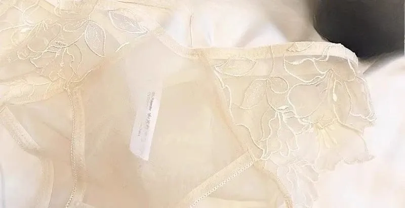 French Embroidery Lace Bralette Wireless Triangle Cup Bra for Women Elegant Underwear Set Thin Straps Small Chest Cover MOYISU — image 13