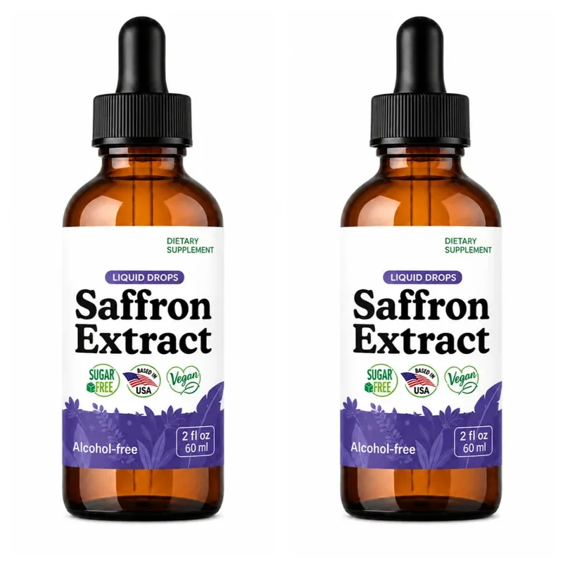Saffranstillskott 88,5mg - Humörfokus och ögonstöd Saffransextrakt flytande droppar Blanda med te Vegansk alkoholfri 2 Oz — image 9