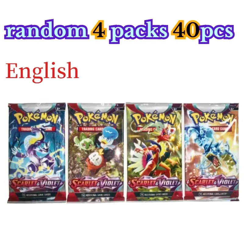 fun 40 Pieces Pokemon Card Pack 4 Sets Sun Moon Violet 151 English Trading Cards Collectible Toys Halloween Gift Fantasy Sci Fi — image 16