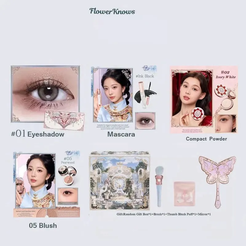 Flowerknows Butterfly Cloud Collar Collection Dárková sada Makeup Kit Blush Lipstick Paletka očních stínů All In One Box pro ženy — image 3