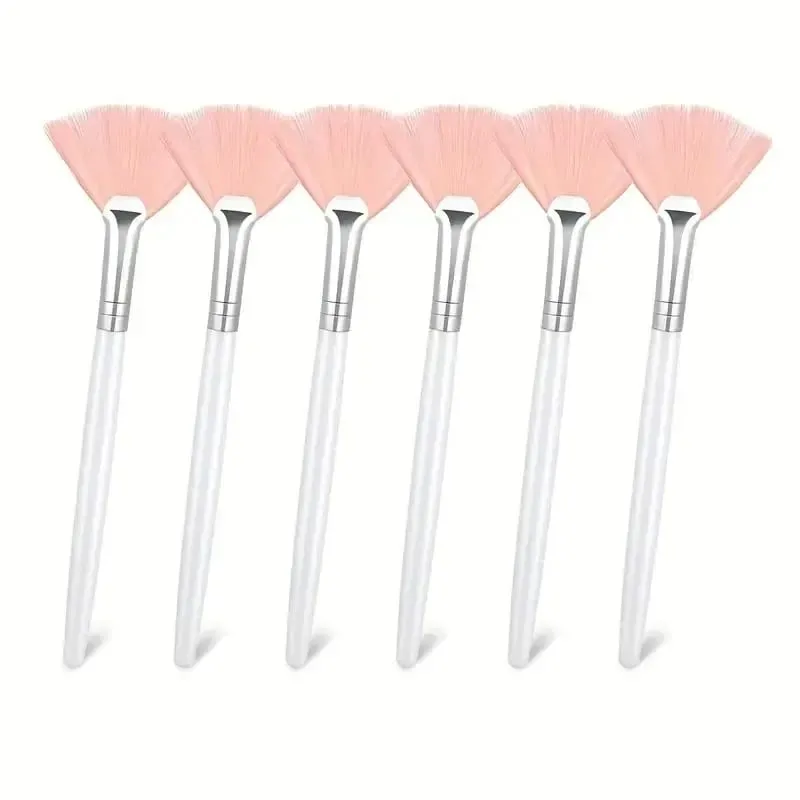 3/6/12pcs Pennello a ventaglio Pennelli per maschera facciale Multi uso Ventilatore morbido Pennello per trucco viso Applicatore di acido per le donne Ragazze Strumenti di pulizia — image 13