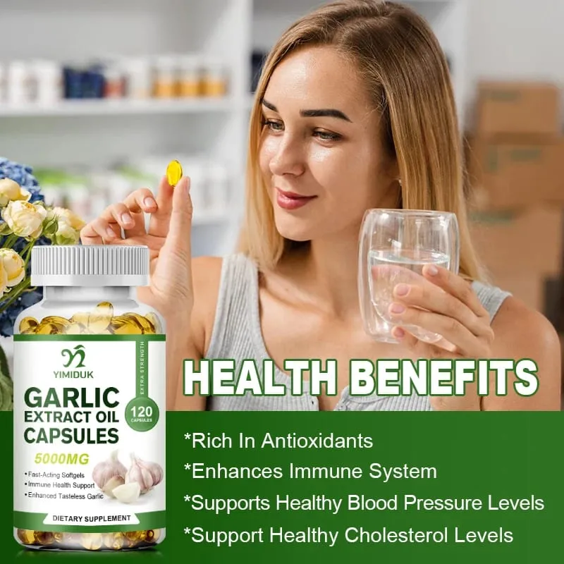 Capsules d'extrait d'huile d'ail biologique, améliore l'immunité, améliore la fonction cardiovasculaire, augmente le niveau de glutathion, détox cellulaire — image 6