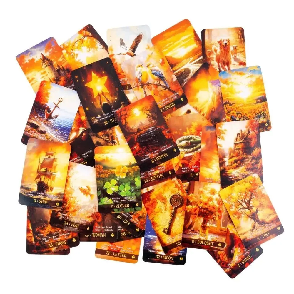 Jeu de 36 cartes Oracle pour la divination, la divination et la croissance spirituelle, cartes Lenormand d'automne, 9x6cm — image 3