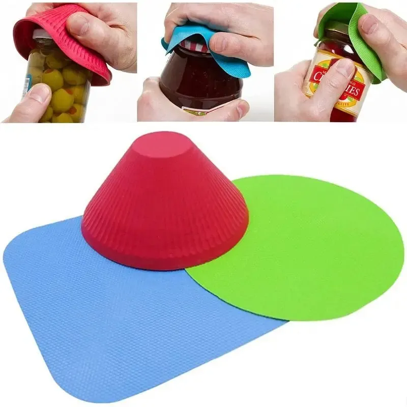 1pc Pad Pembuka Balang Silikon! Bantuan Cengkaman Boleh Guna Semula Pelbagai Warna untuk Warga Emas – Alat Dapur Mudah & Idea Hadiah — image 1