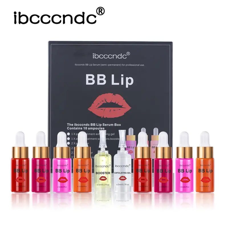 BB Lips Ampoule Serum Starter Set Semi-Permanent BB Lip Gloss Tinted Pigment Lasting Moisturizing Para sa Lip Care Korea Glow