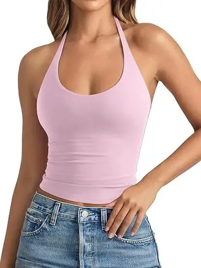 2026 Musim Semi Baru Kedatangan Gaya Amerika Eropa Warna Solid Slim Fit Cami Tank Top Wanita Trendi Hot Girl Atasan Tanpa Lengan — image 5