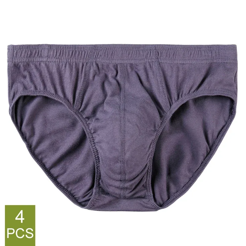 4 Pcs/Lot Men's 100% Cotton Breathable Briefs Comfortable Male Underwear Lingerie Panties Underpants Plue Size Xl -5Xl — image 11