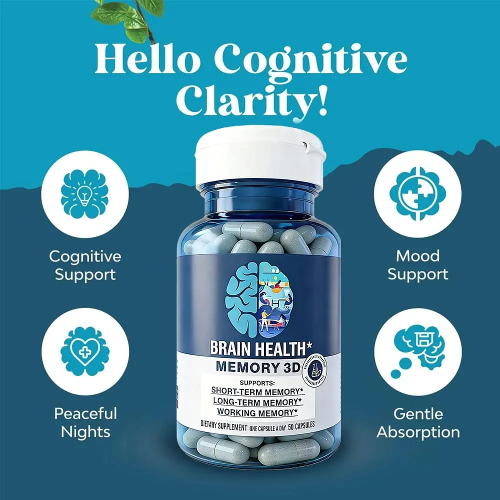 Memory 3D Brain Supplement – Nootropische Kapseln für Gedächtnisfokus und kognitive Funktion – Kurzzeit-, Langzeit- und Arbeitsgedächtnis — image 3