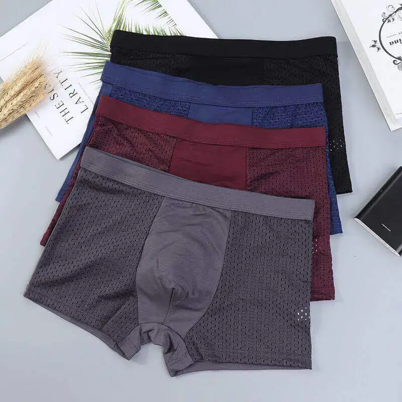 Sous-vêtements respirants doux en maille de soie glacée pour hommes, avec technologie d'évacuation de l'humidité, Design en U pour plus de confort — image 13