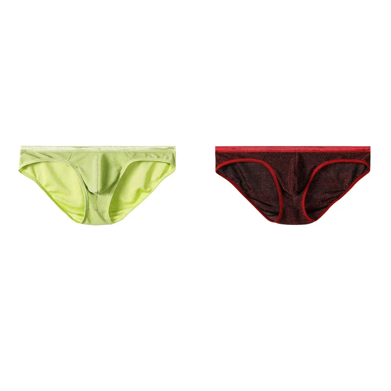 Herren-Höschen aus Eisseide, dreieckig, sexy, U-förmig, dünne Slips, atmungsaktives Mesh, niedrige Taille