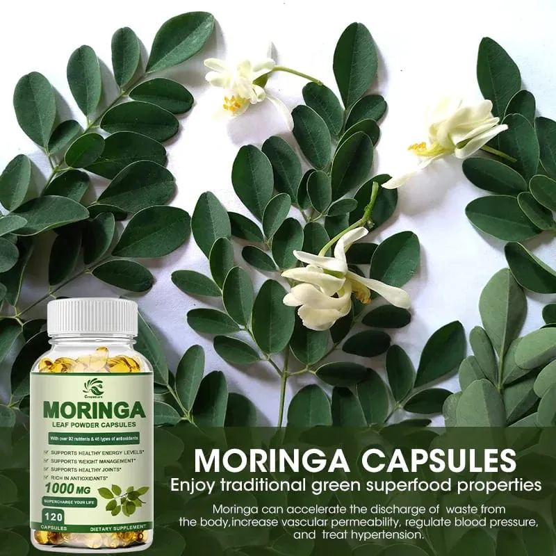 Moringa Extract Capsule Anti Stress Forbedr søvn Forbedr immunitet Antioxidant - 60/120 kapsler — image 6
