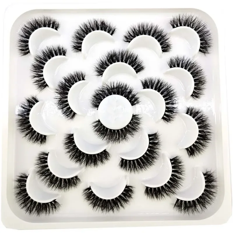 NEW 10 pairs Handmade 3d mink lashes short False Eyelashes Cross Messy Dense Natural Eye Lashes Stage Makeup False Eyelashes — image 7
