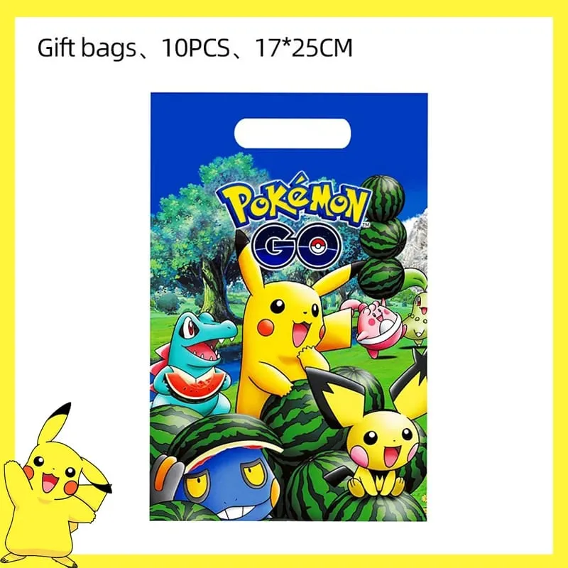 Pokemon Geburtstag Party Dekoration Pikachu Einweggeschirr Tasse Serviette Teller Tischdecke Baby Dusche Kuchen Topper Flagge Luftballons