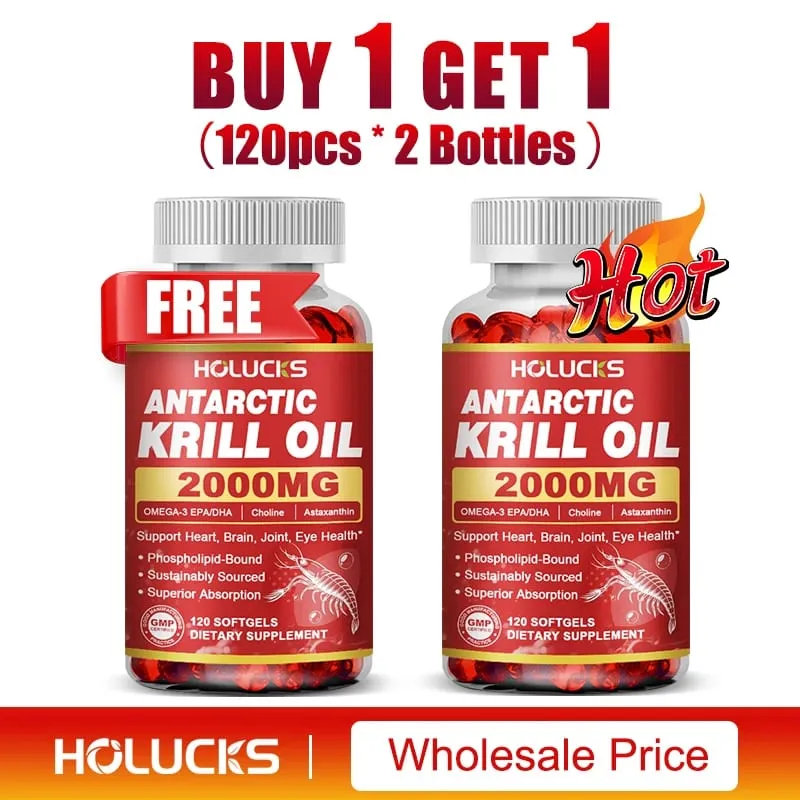 Antarctic Krill Oil Capsules 2000 mg Supplement with Astaxanthin Omega-3 EPA DHA Support Brain Joint Skin Heart Health — image 10