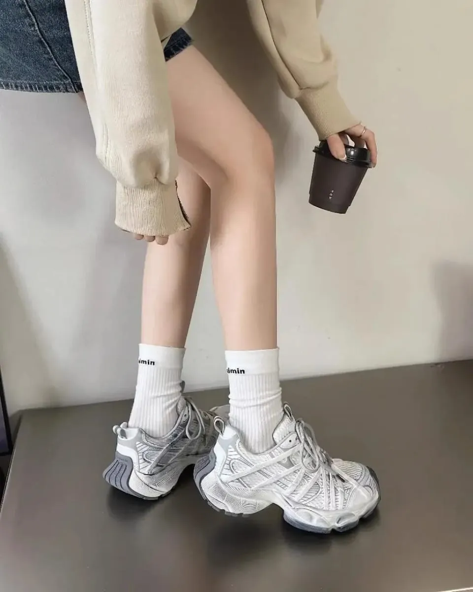 Frühling Sommer Neue Stil Männer Frauen Papa Schuhe Dicken Boden Netto Oberfläche Sport Schuhe Trendy Vielseitig Atmungsaktive Krawatte Schuhe — image 5