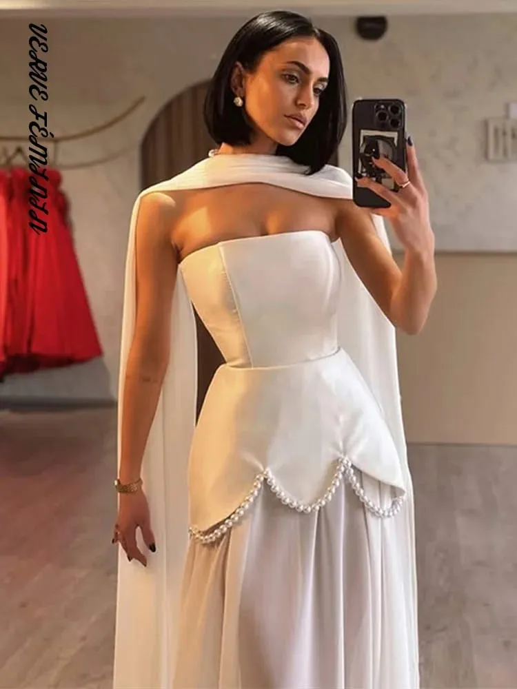 Pakaian Petang Wanita Jala Perca Pakaian Panjang Tanpa Tali Tali Reben Wanita Elegan Tanpa Lengan Tanpa Belakang Pinggang Cinching Vestido Baru — image 6