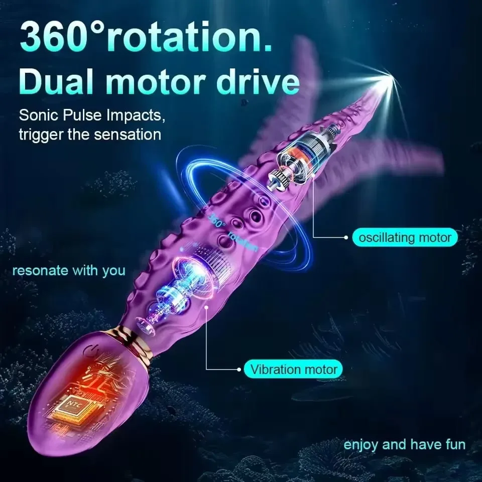 Thrusting Anal Vibrator หญิง G-Spot Clitoris Stimulator 360 ° การหมุนดูแลระบบนวด Masturbation ผู้ใหญ่ของเล่นสำหรับผู้หญิง — image 6