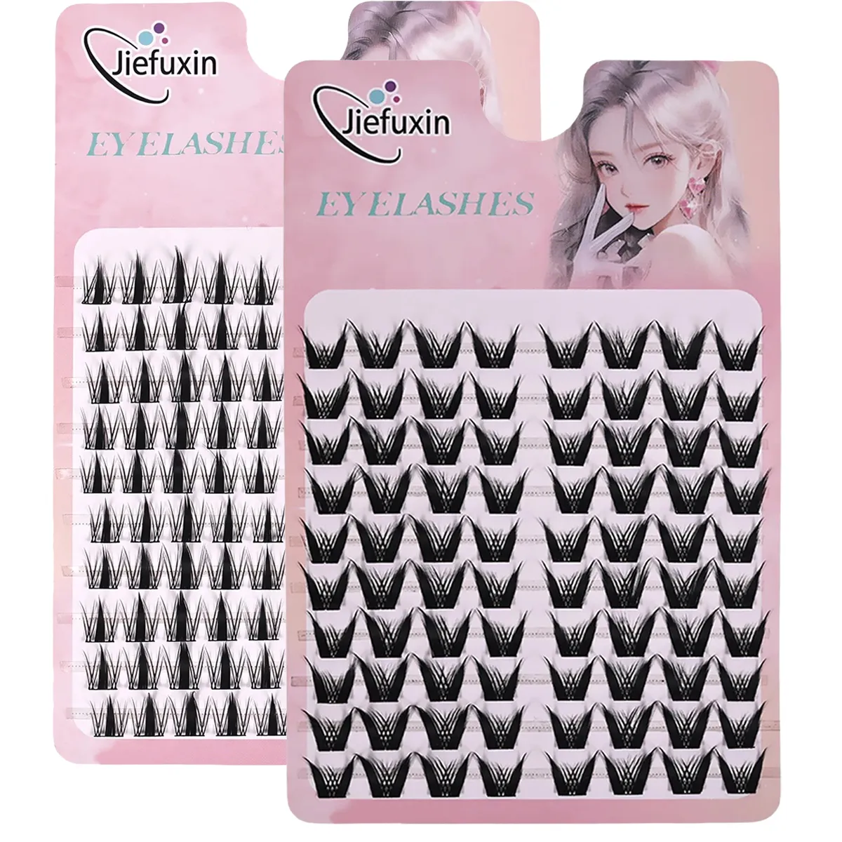 นุ่มเรียวหนา Manga Fox Eye Clusters Jiefuxin ขนาดใหญ่ความจุ DIY Lashes ใช้งานง่ายสำหรับแต่งหน้า Newbies — image 7