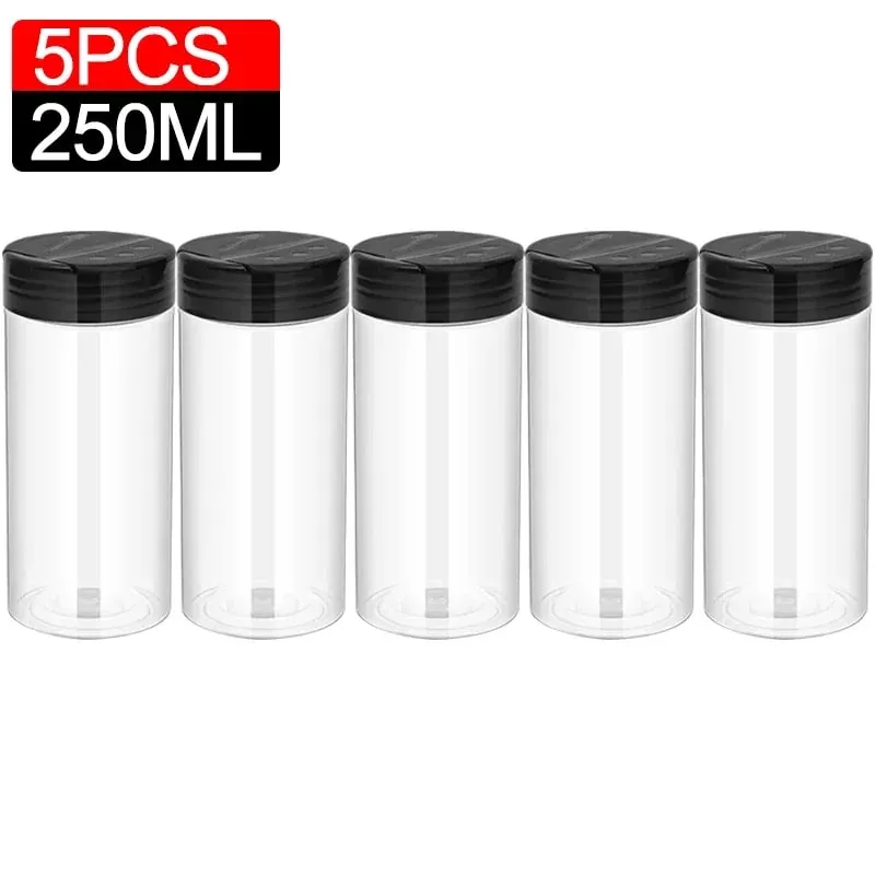 10/1PCS Clear Spices Bottle Salt Pepper Shakers Plastic Barbecue Seasoning Jars Condiment Box Home Kitchen Powder Storage Can — image 22