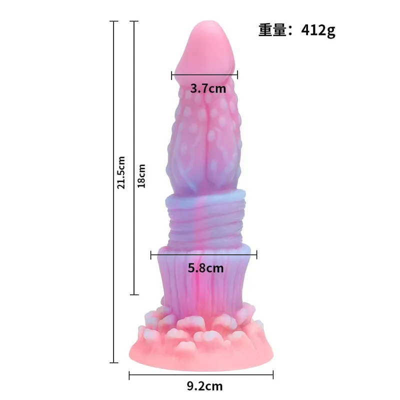Palam Dubur Bercahaya Malam Realistik Bercahaya Monster Naga Dildo untuk Wanita Lelaki Palam Punggung Seksi Bentuk Anjing Mainan Seks untuk Pasangan — image 14