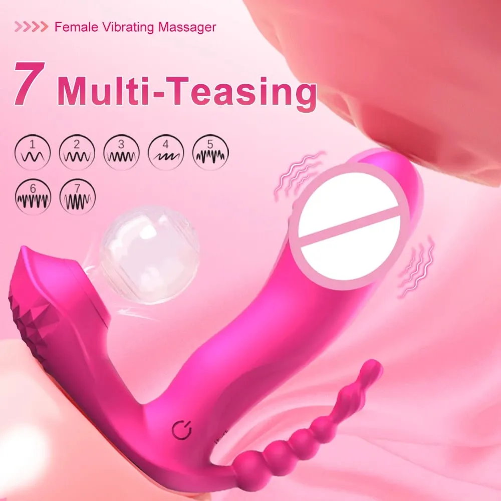 Vibrador de sucção poderoso feminino anal grânulo controle remoto sem fio estimulador clitóris vagina massageador brinquedos sexuais adultos para mulher — image 2