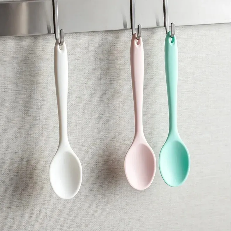 3pcs ช้อนซิลิโคนผสมช้อนซุปครัวผสม Ladle ทำอาหารเครื่องครัวเครื่องมือสำหรับกวนและเสิร์ฟ — image 7