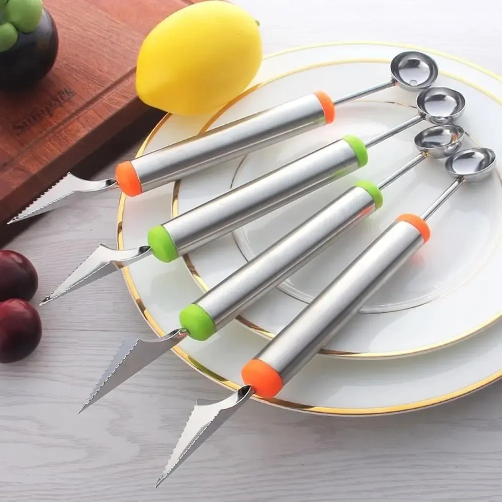 Fruit Platter Carving Knife Melon Baller Spoon Ice Cream Scoop Watermelon kitchen gadgets accessories Slicer Tools — image 9
