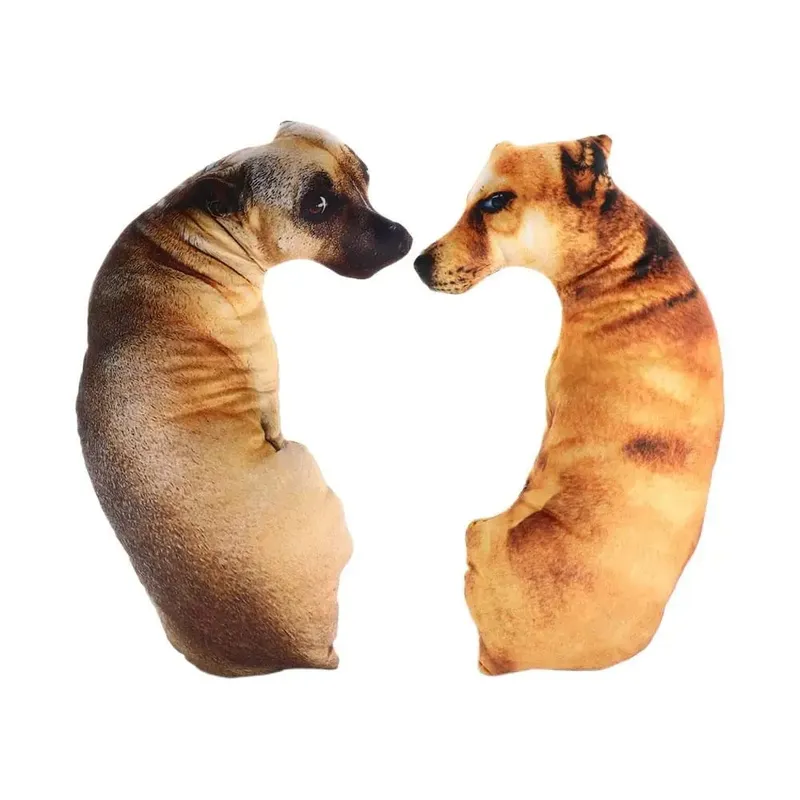 Oreiller 3D réaliste en forme d'animal, coussin doux pour chien, coussin créatif pour le bureau — image 5