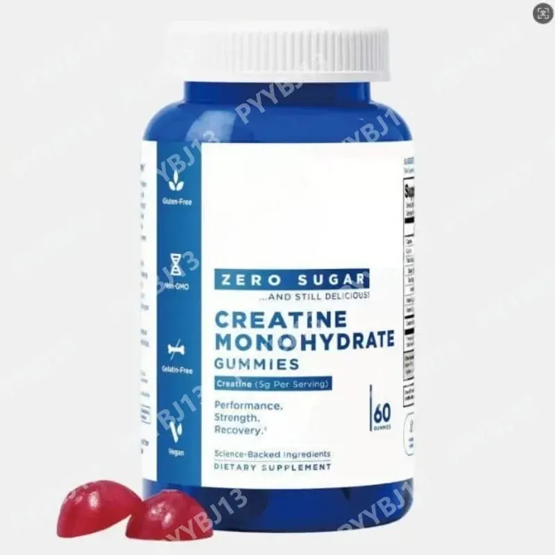 Żelki monohydrat kreatyny o zerowej zawartości cukru 5 g na porcję – Mieszany smak jagodowy – Wegańska pektyna – 60 sztuk Suplement diety unisex