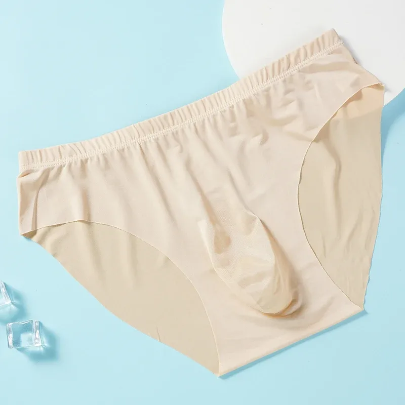 4pcs Men's Ice Silk Briefs Summer Transparent Seamless Sexy Quick-drying Trendy Breathable Underwear Ultra-thin Panties — image 4