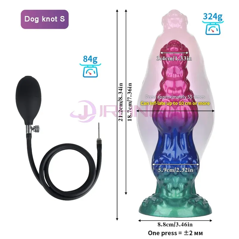 Dog Knot anální dilda nafukovací Buttplug max 11cm obrovský anální dilatační kolík sexuální hračky pro ženy muži BDSM G-Spot masáž prostaty — image 11