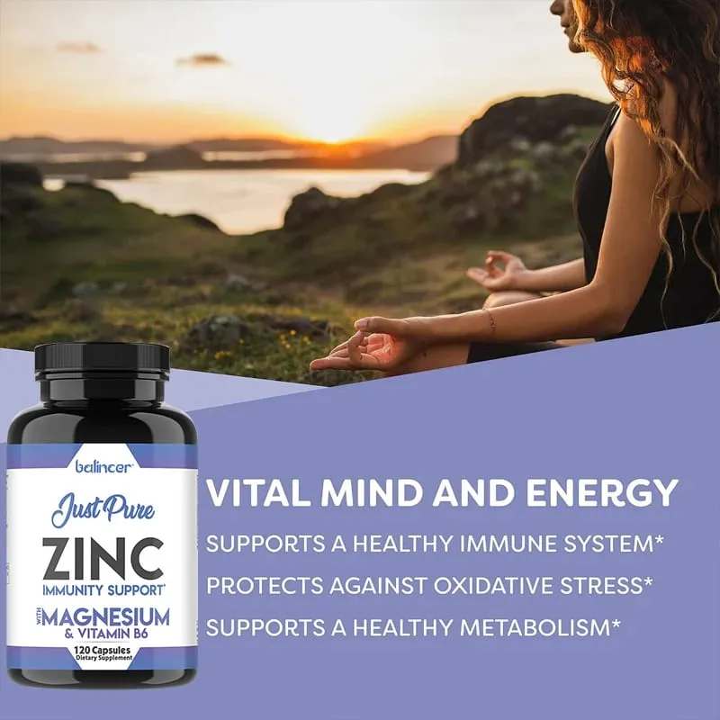 Zinc Supplements - Promotes Energy Production Supports Immune System and Overall Health Non-GMO Gluten-Free — image 2