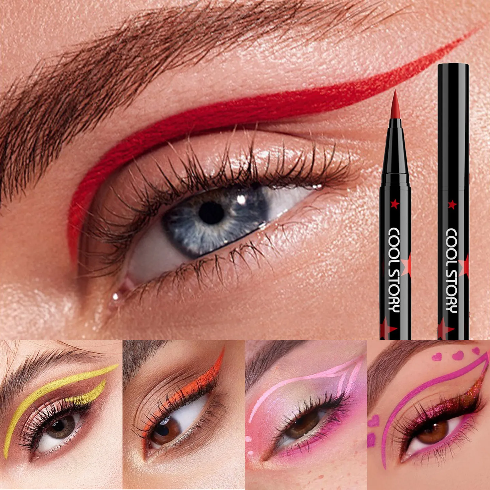 Rot, weiß, schwarz, wasserfester Eyeliner-Stift, untrafeiner flüssiger Eyeliner-Stift, schnell trocknend, langlebig, nicht verschmierend, Make-up-Kosmetik — image 2