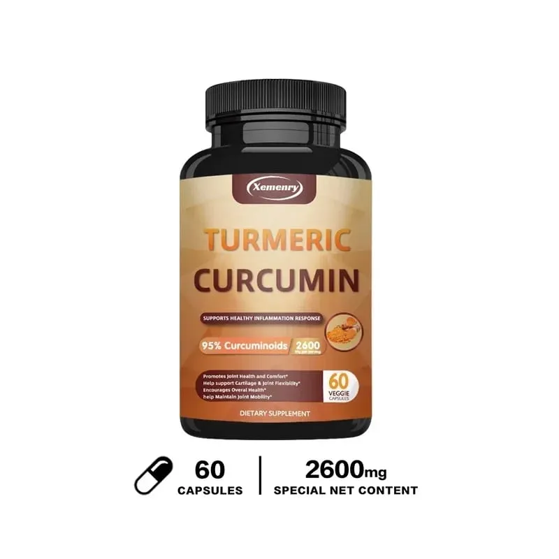 Integratore in capsule di curcuma e curcuma con estratto di pepe nero BioPerine per il supporto digestivo e immunitario articolare — image 8
