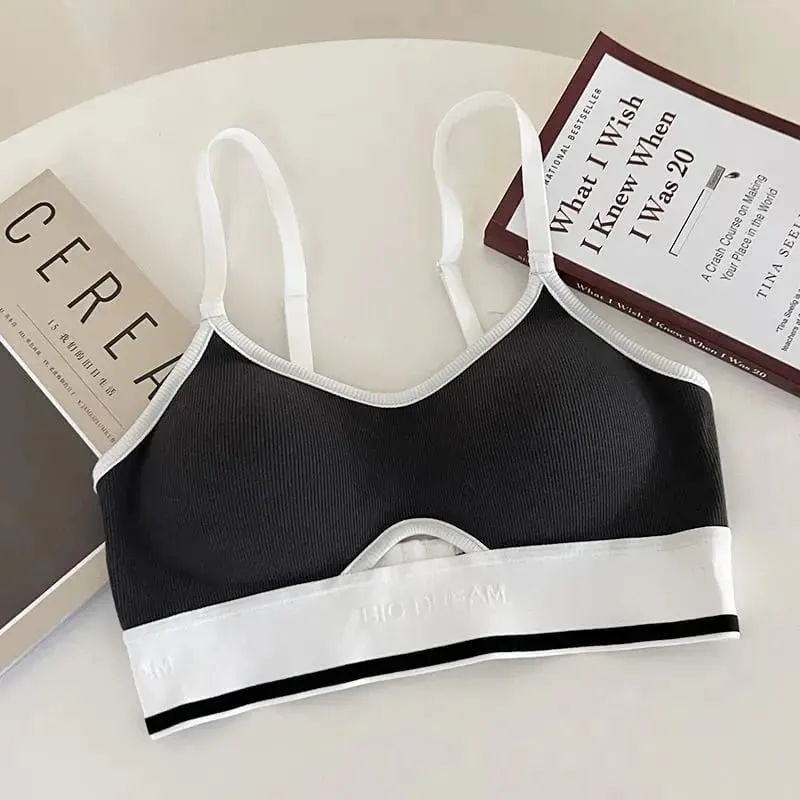 Nahtlose Sport-Bralette für Teenager, kabellos, Anti-Sagging, dünne Körbchen, kleine Bruststütze, Racerback, leichtes BH-Set, Dessous — image 11