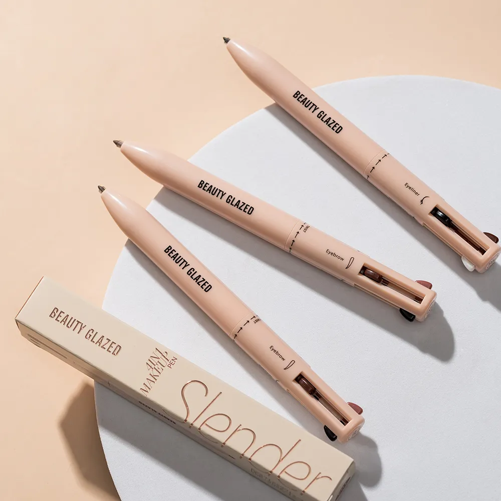Matita per trucco multifunzionale smaltata di bellezza Matita per sopracciglia Eyeliner Lip Liner Evidenziatore 4 in 1 Penna a sfera per trucco Finitura opaca — image 4