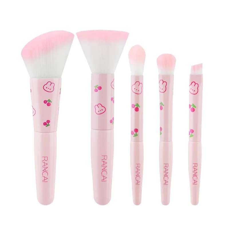 5 Keping Set Berus Mekap Padat Comel Dengan Berus Premium Sarung untuk Alat Kecantikan Aplikasi Pemerah Mata Bedak Tanpa Cacat — image 16