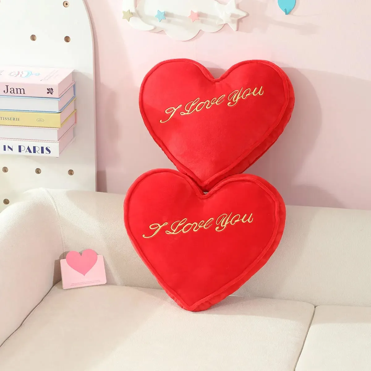 35x30 ซม.หัวใจสีแดงหมอน Plush ตุ๊กตา I LOVE U กลับสนับสนุนเบาะรองนั่งนุ่มวันวาเลนไทน์ party ตกแต่งแฟนของขวัญ — image 7
