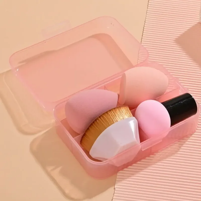 4Pcs Schönheit Pro Foundation Cosmetic Puff Set Trocken Nass Verwendbar Make-Up-Tool Magische Pinsel Mit Box Schwamm Pulver Make-Up — image 11
