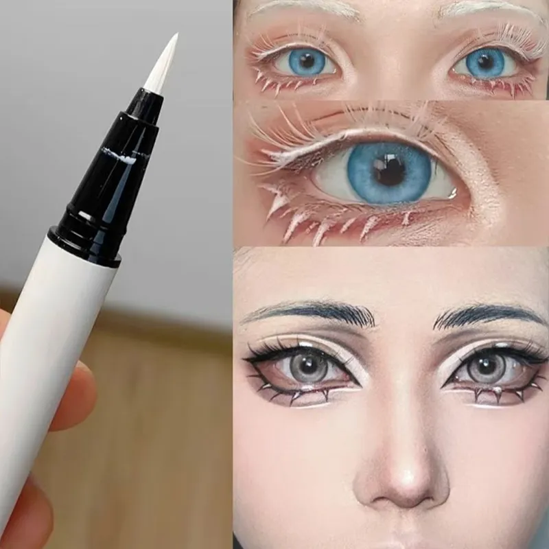 Ultra-thin Matte White Eyeliner Liquid Pen Waterproof Sweat-proof Long-lasting Lying Silkworm Pen High Pigment Smooth Eye Makeup — image 3