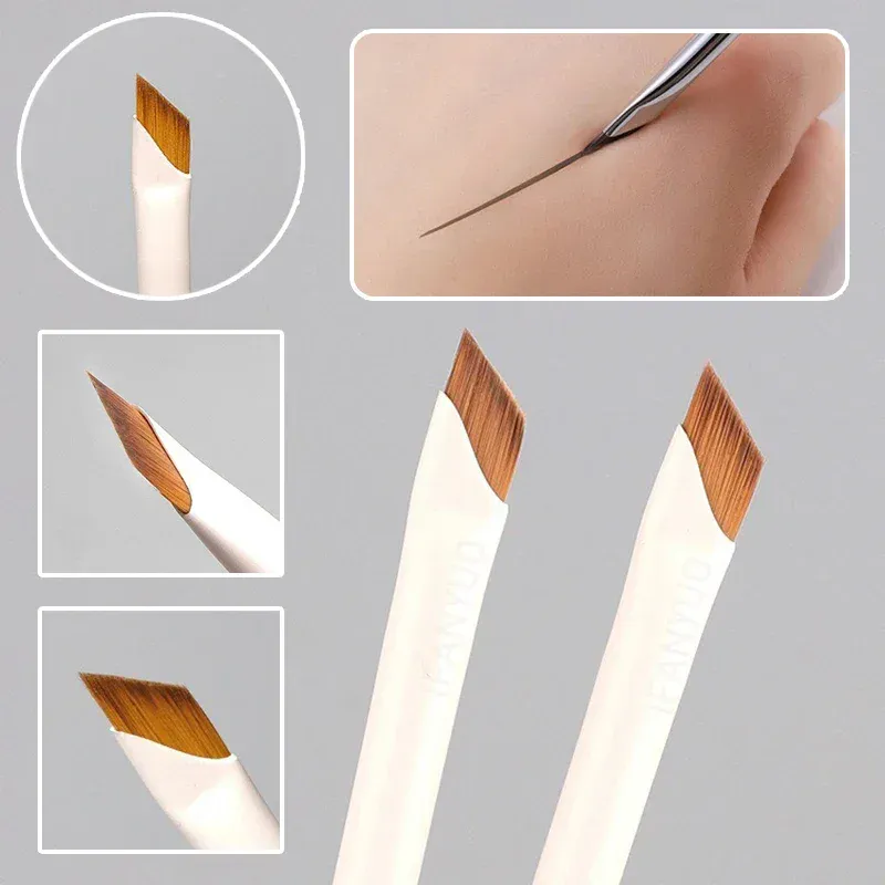 1/10PCSใบมีดอายไลเนอร์แปรงแปรงแบบพกพาแบนUltra Thin Fine Eye Liner Brow Contourสีขาวแปรงแต่งหน้าเครื่องมือแต่งหน้า — image 1