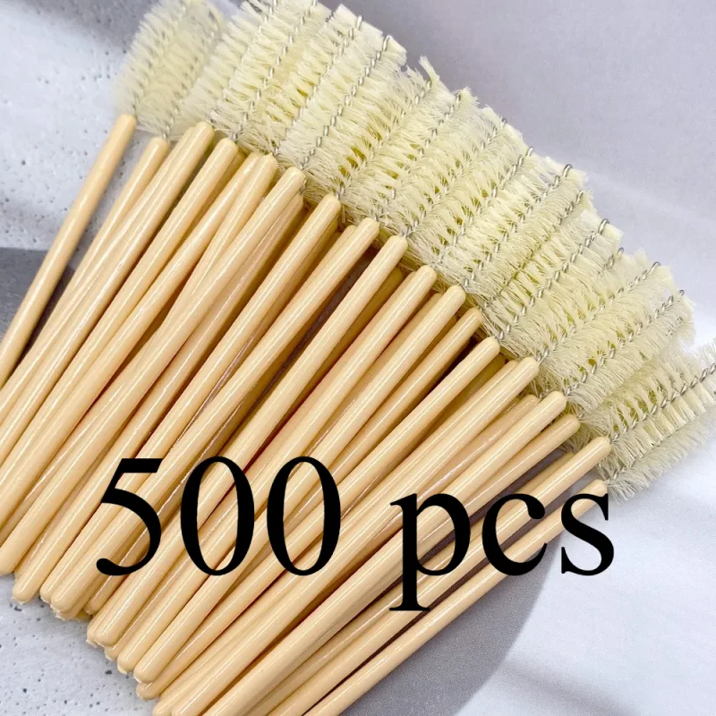 Zanse 50/500 pièces pinceaux à cils à sourcils bobines de cils baguettes de Mascara applicateur pour outil de maquillage d'extension de cils — image 12