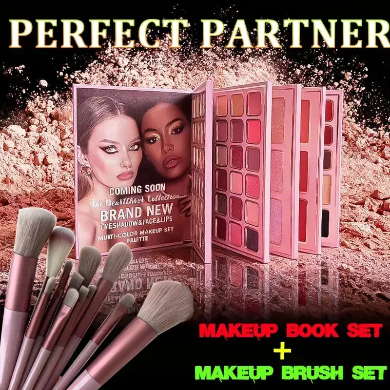78 Colors Multi Makeup Palette with Brushes Matte Shimmer Eyeshadow Blush Highlight Lip Gloss Set Christmas Gift — image 2