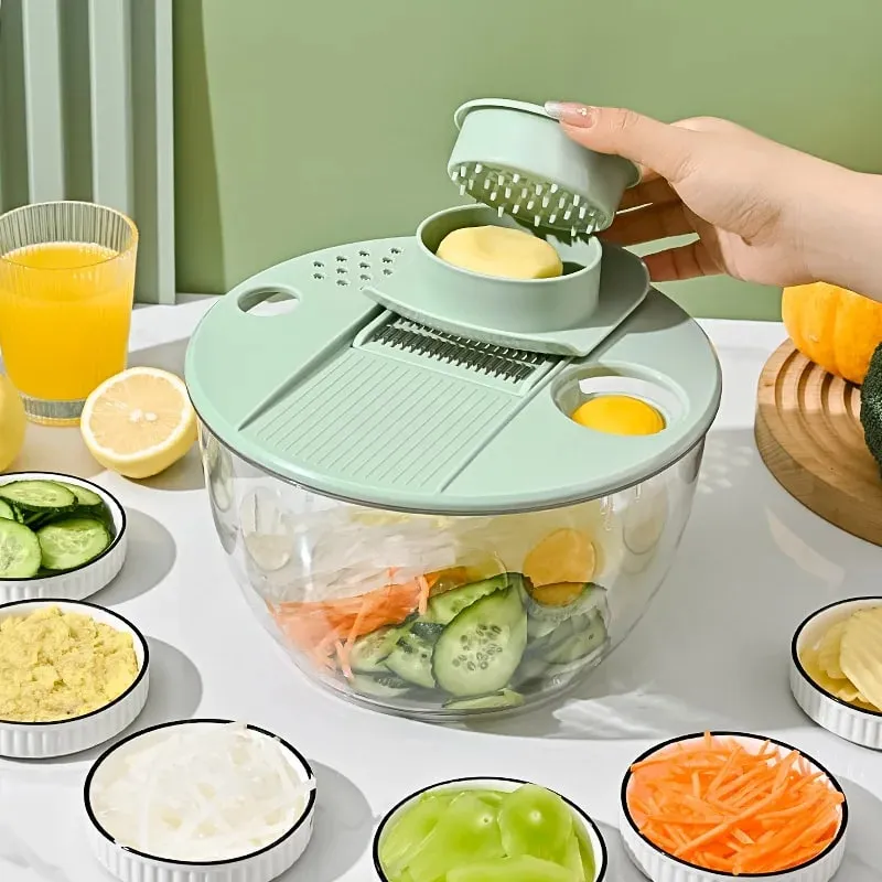 Multifunktionell grönsakssallad Dehydrator Grönsaksskärare Hushållsgurka och potatisskivor Avloppskorg Frukt Avlopp Vatten — image 4