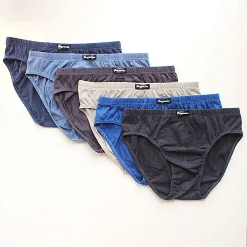 6PCS Men's plus Size Briefs 5XL/6XL Cotton Underwear Breathable Comfortable Solid Sexy Shorts for Men