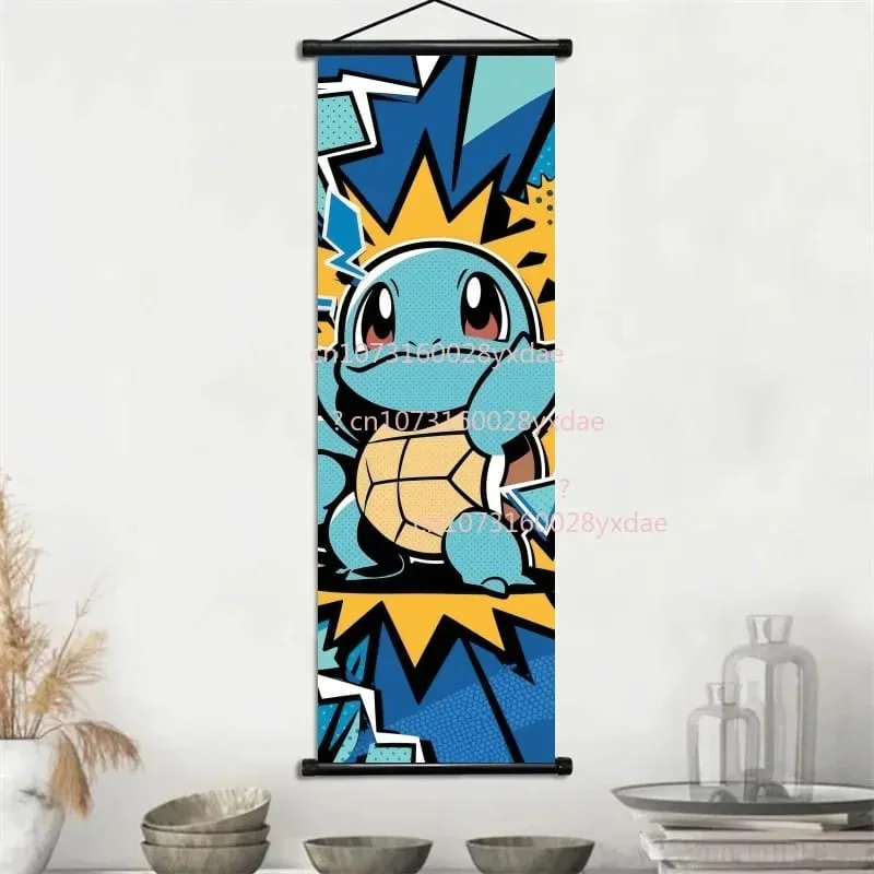 Anime-gedrucktes Pokemon-Poster, Cartoon-Wandkunstwerk, Gengar, Eichhörnchen, Bulbasaur, Pikachu, Hängerolle, Familienzimmer-Dekoration — image 15