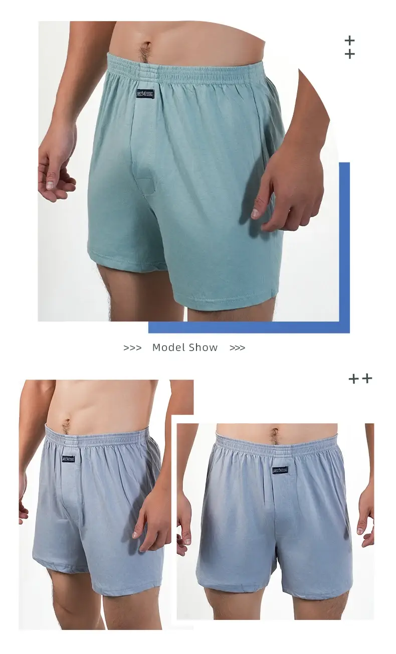 1 STÜCK Große Unterhose Solide Pyjamahose Zu Hause Plus Größe Boxershorts Für Männer Hohe Taille Allo Hosen Baumwollhosen Schlafhosen — image 6