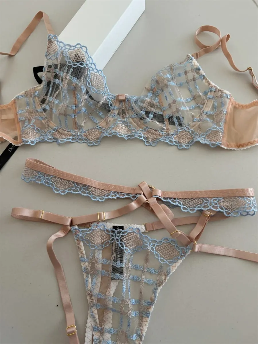 Charmante Spitze-Dessous-Seide, dünn, sexy, dünn, Stahlring, Top-Stütze, gerafftes BH-Set, Damen-Push-up-BHs, Tangas-Anzug — image 6